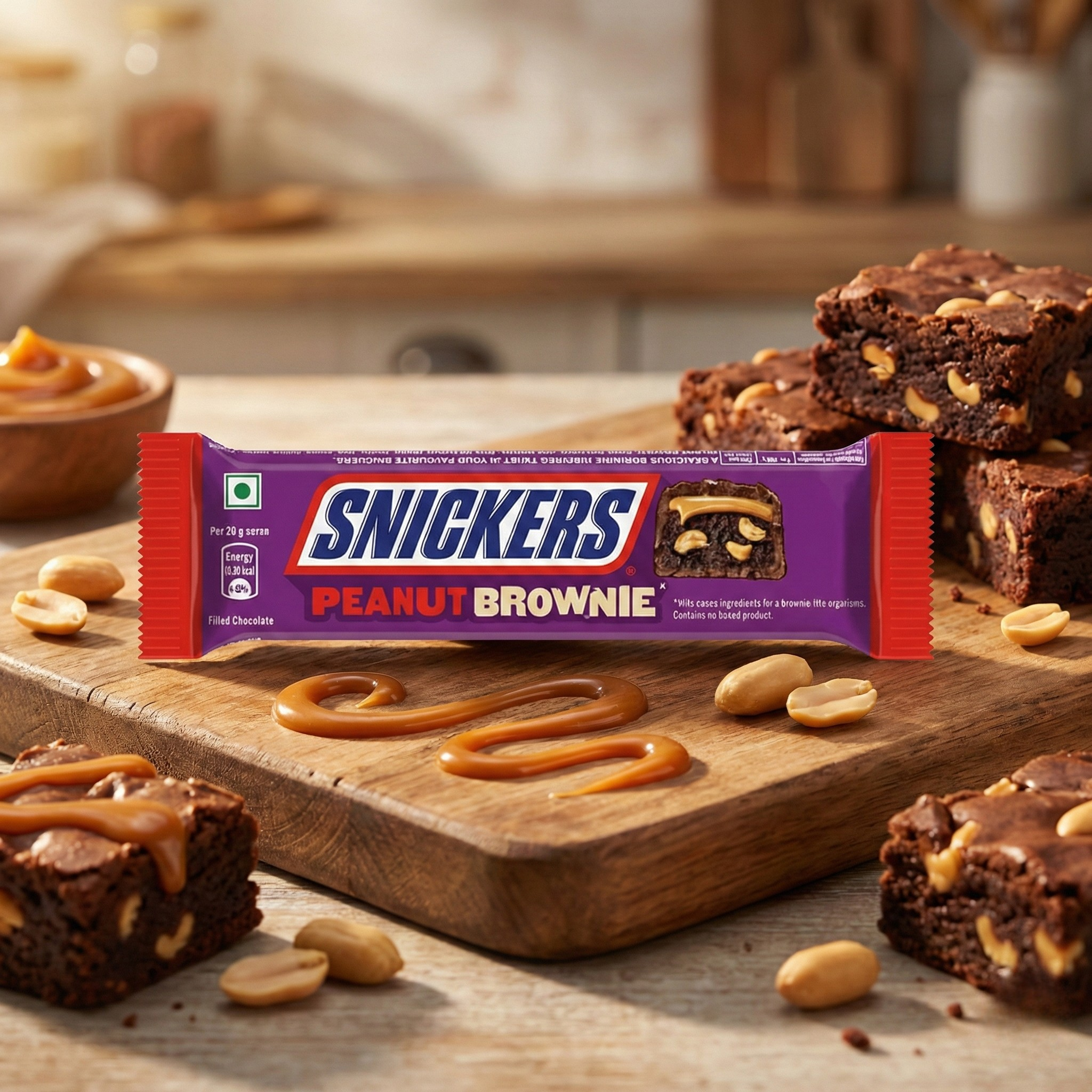 Snickers Peanut Brownie - Barre Chocolatée Fourrée au Brownie & Cacahuètes