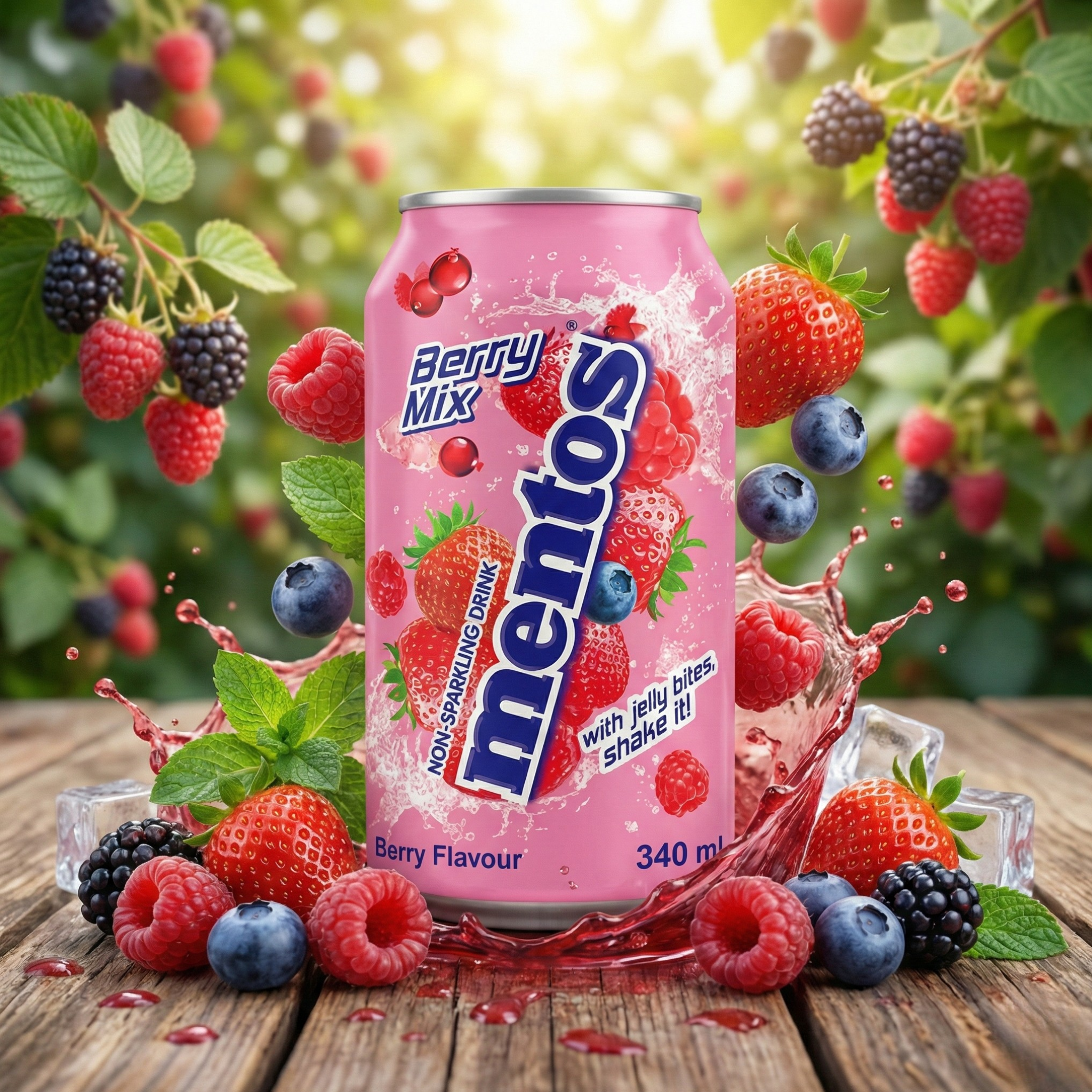Boisson Mentos Berry Mix avec Jelly Bites (Fruits Rouges) - 340ml