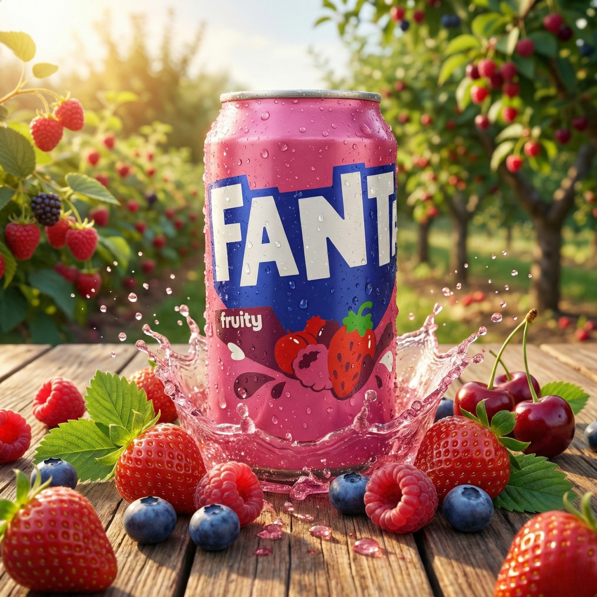 Fanta Fruity - Soda Pétillant aux Fruits Rouges (Fraise & Framboise)