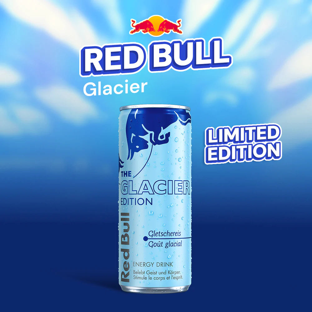 Red Bull The Glacier Edition - Boisson Énergisante Saveur Framboises Givrées (Canette 250ml)