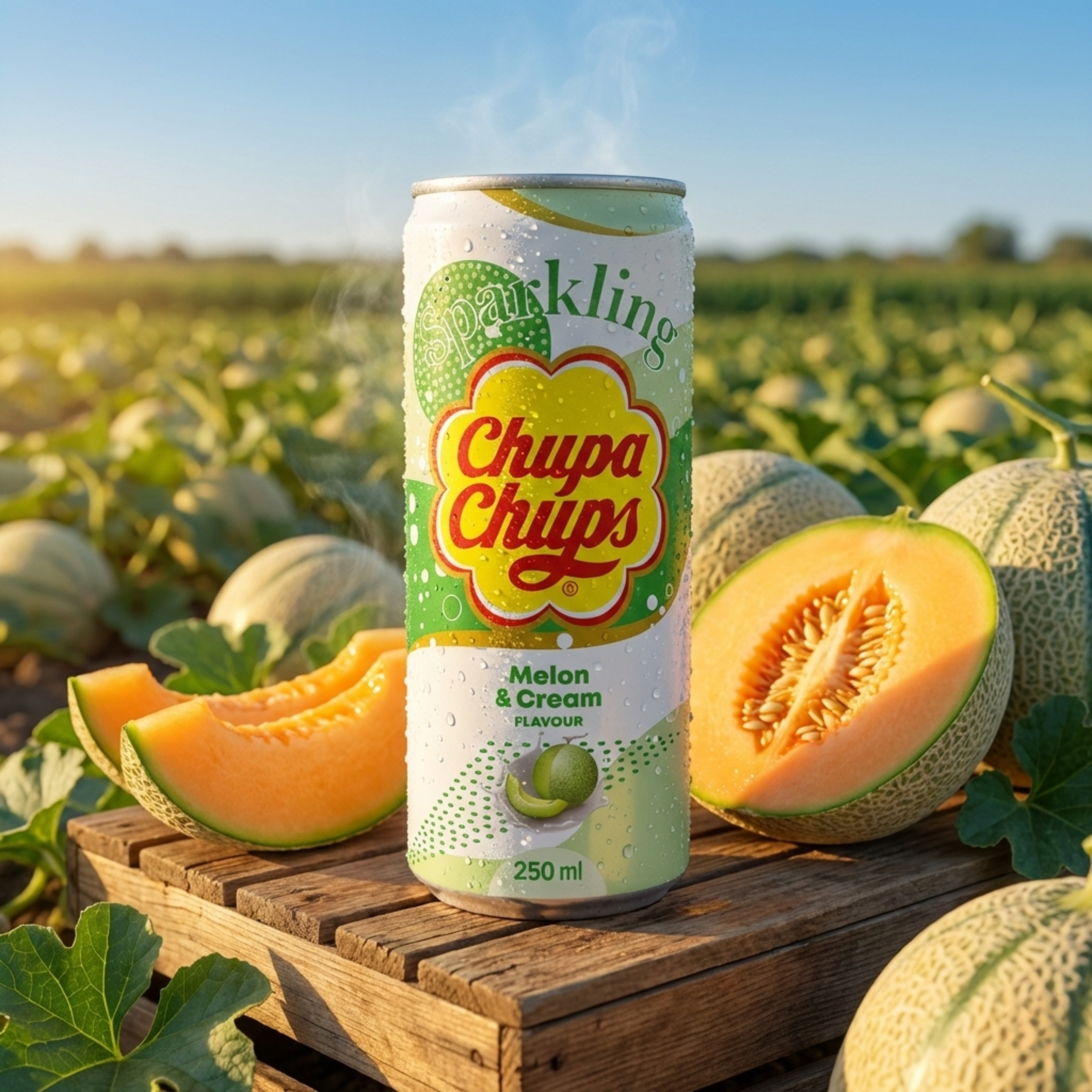 Boisson Pétillante Chupa Chups - Saveur Melon & Cream (250 ml)