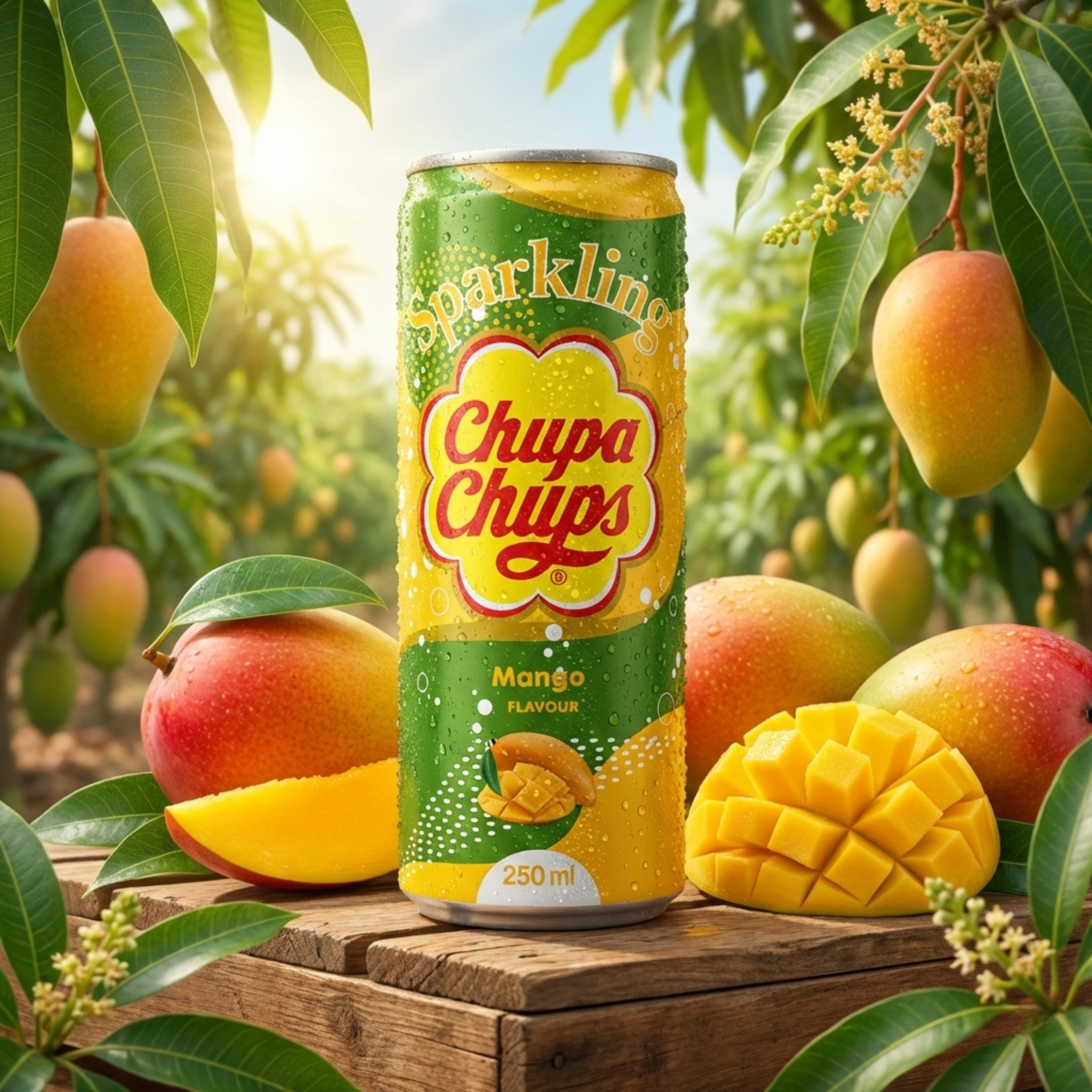 Boisson Pétillante Chupa Chups - Saveur Mangue (250 ml)