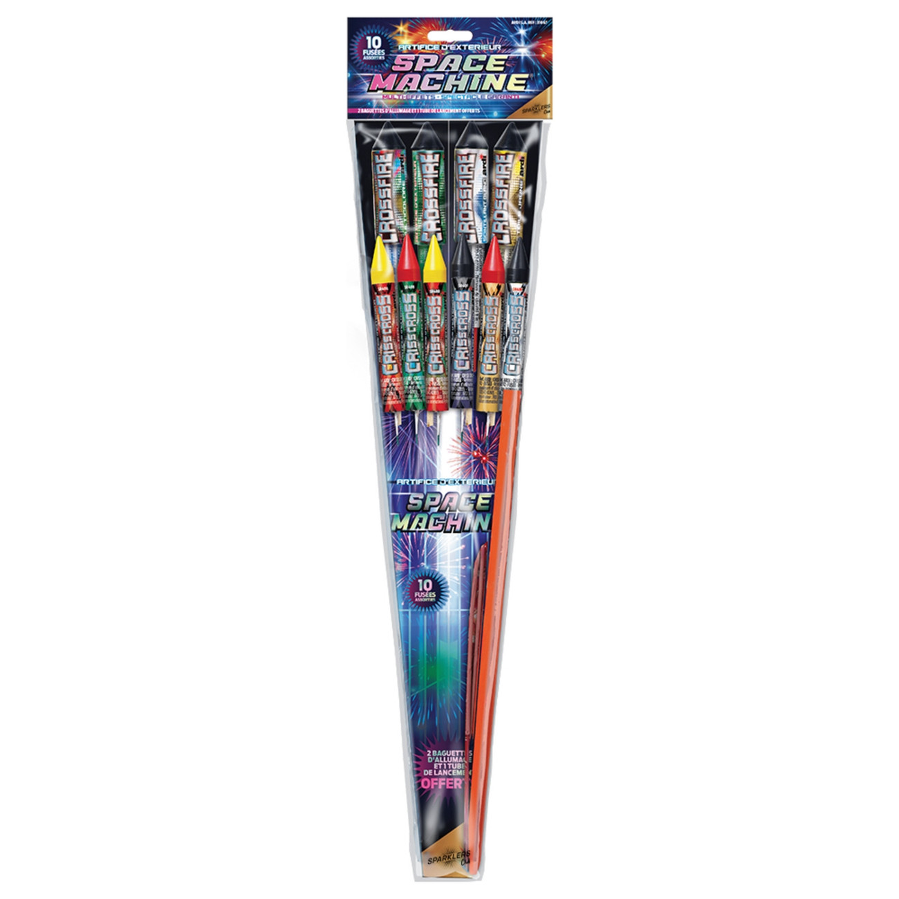 Lot de 10 Pétards Fusées SPACE MACHINE® - Feux d'Artifice