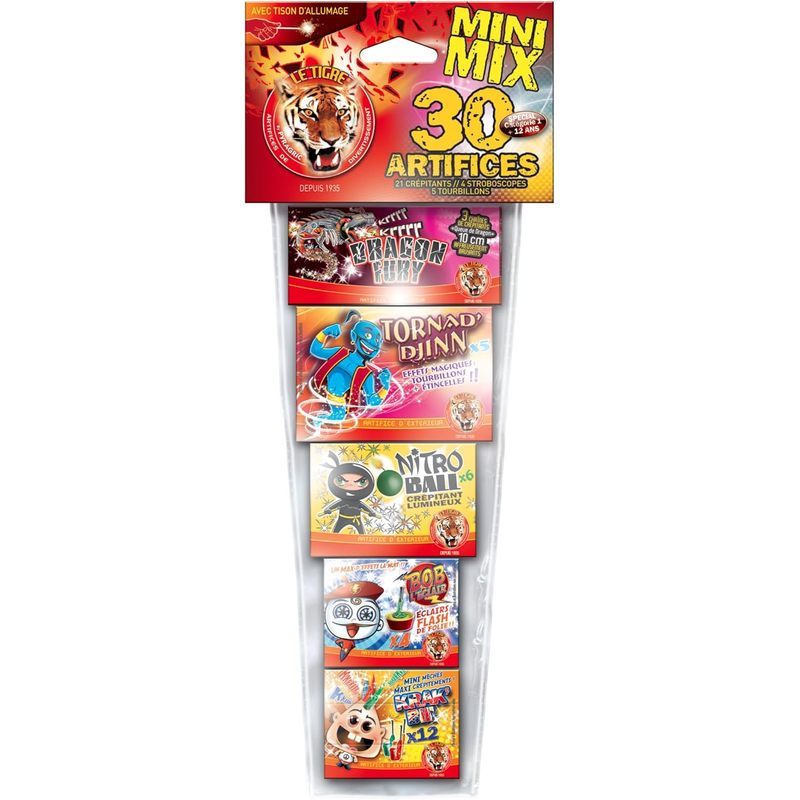 Assortiment de 30 Pétards et Feux d'Artifice