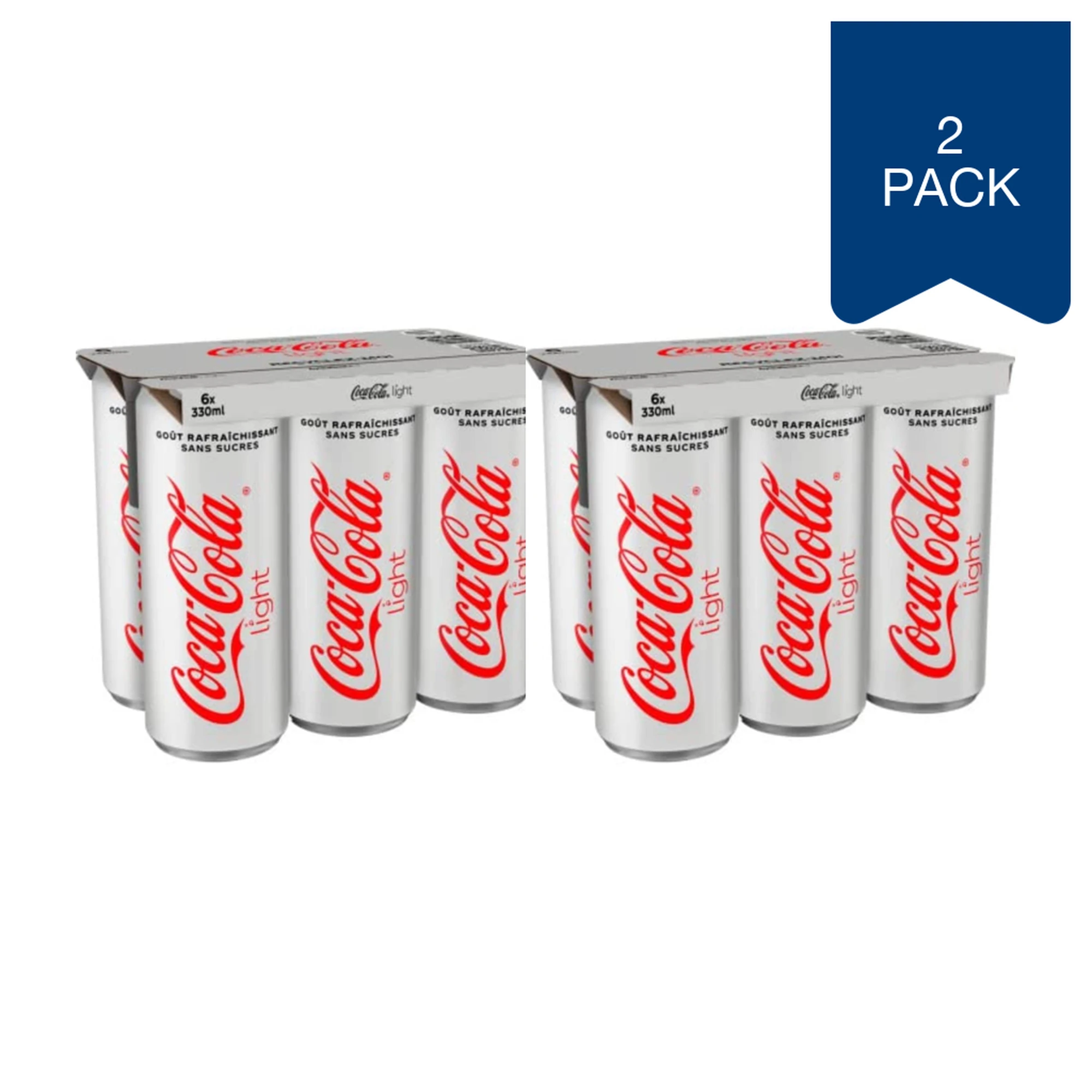 Coca-Cola Light Sugar-Free Cola Soda, 6 x 33 cl (Lot de 2)