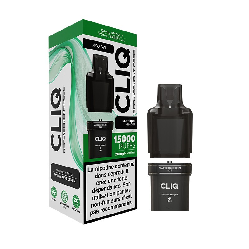 Cartouche pré-remplie Cliq 15000 puffs - 20mg - AVM