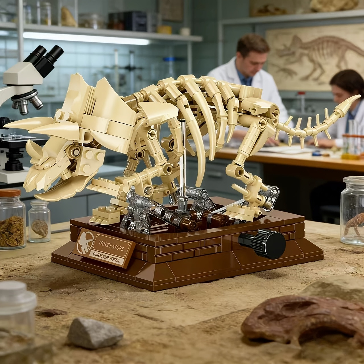 Ornement Bloc d'Assemblage Squelette Fossile Dinosaure