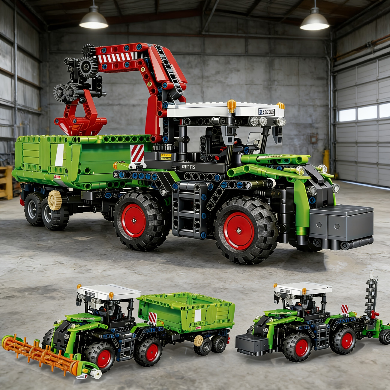 Lot de 1481 pièces blocs construction tracteur moissonneuse camion