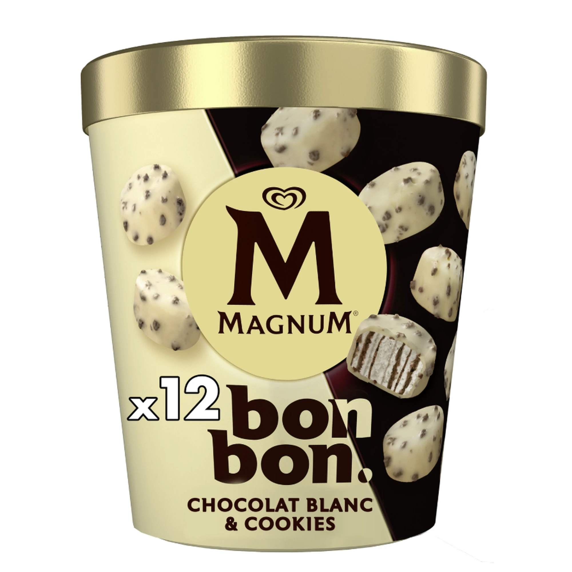 Magnum Boîte de bouchées glacées chocolat blanc et biscuit 168 g