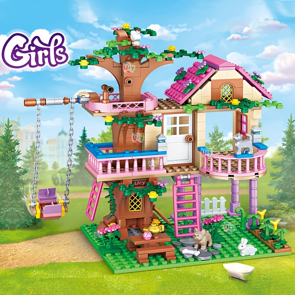 Ensemble de blocs de construction cabane dans les arbres