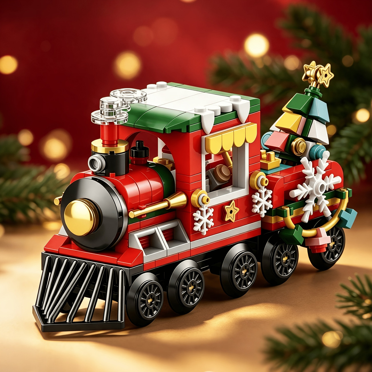 Blocs de construction petit train Noël vintage