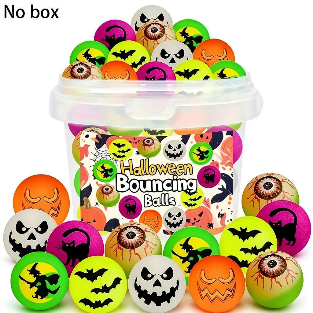 Lot de 30 balles rebondissantes phosphorescentes Halloween