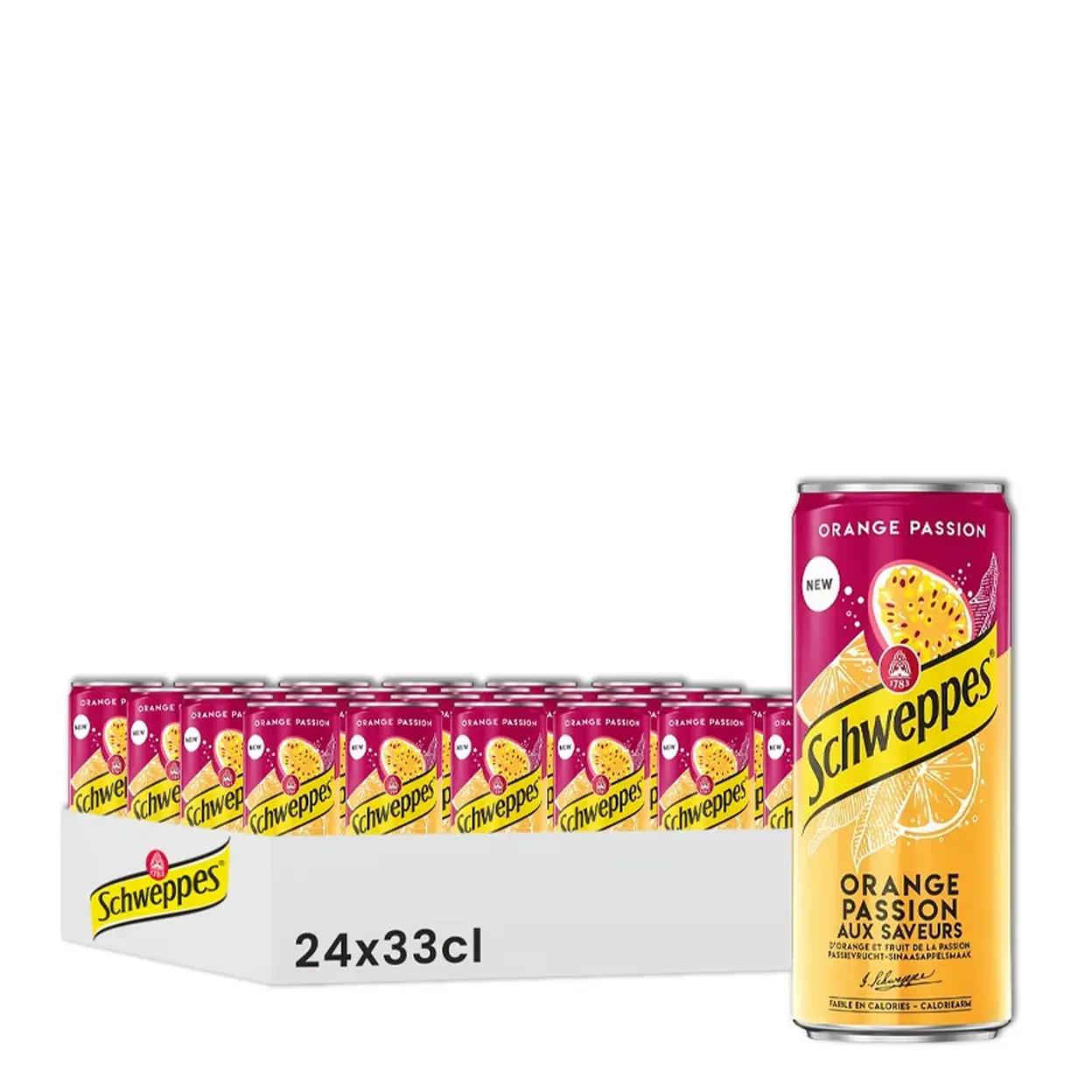 SCHWEPPES Soda orange passion can pack 24x33cl