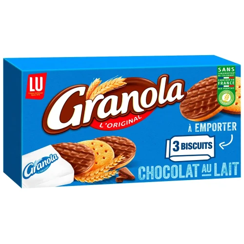 Biscuits sablés nappés au chocolat au lait Granola LU