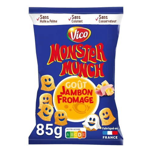 Biscuits apéritifs Goût Jambon / Fromage MONSTER MUNCH